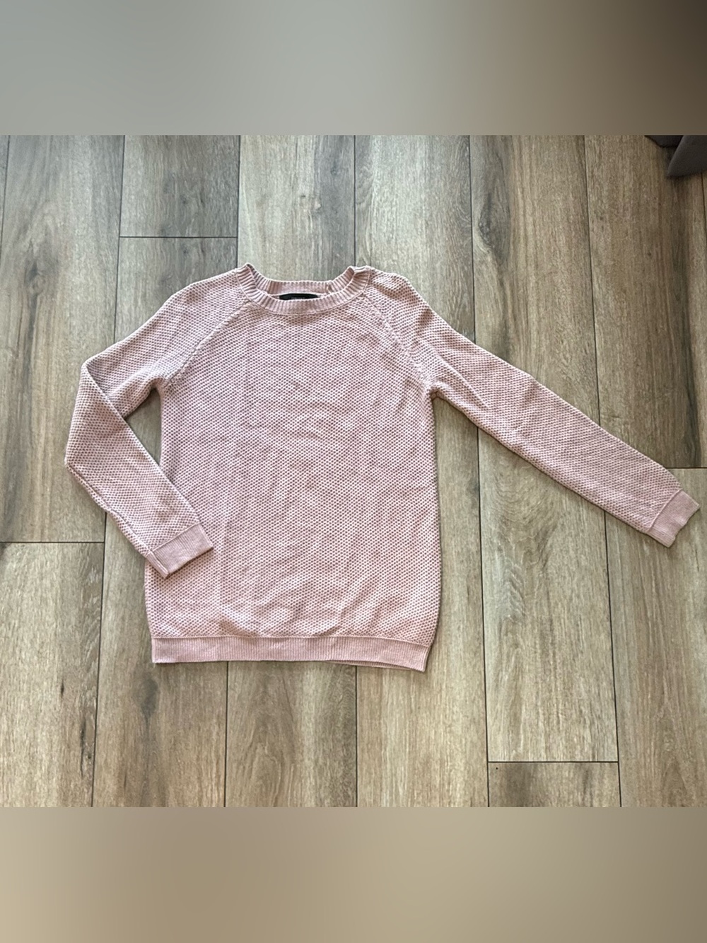 Forever 21 Light Pink Chunky Waffle Knit Crewneck Sweater | Size Small